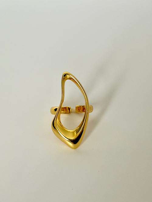 Alora open sculptural gold ring