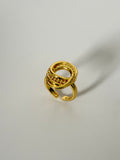 Sofia gold interlocking statement ring by Nulax Jewellery
