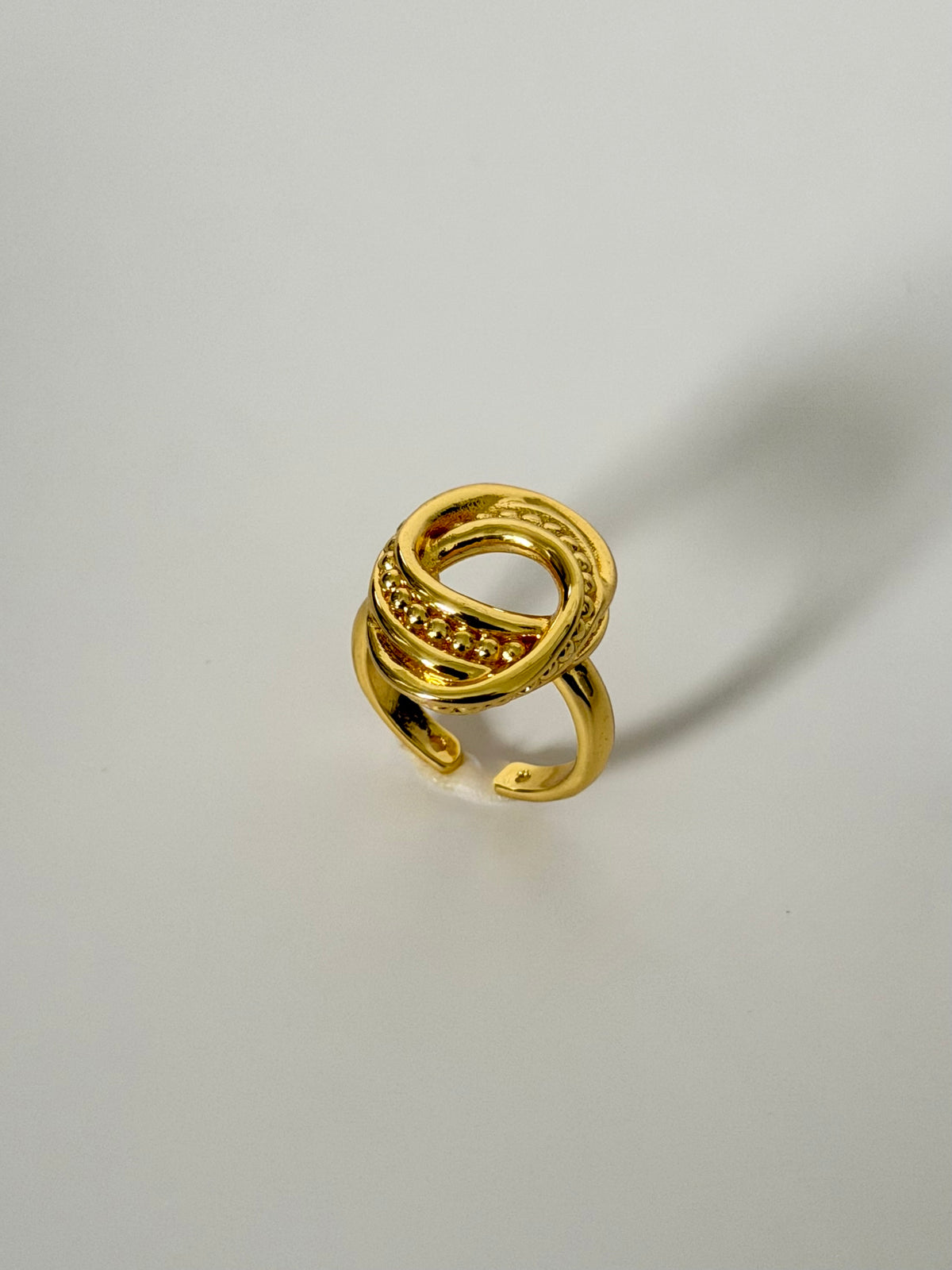 Sofia gold interlocking statement ring by Nulax Jewellery