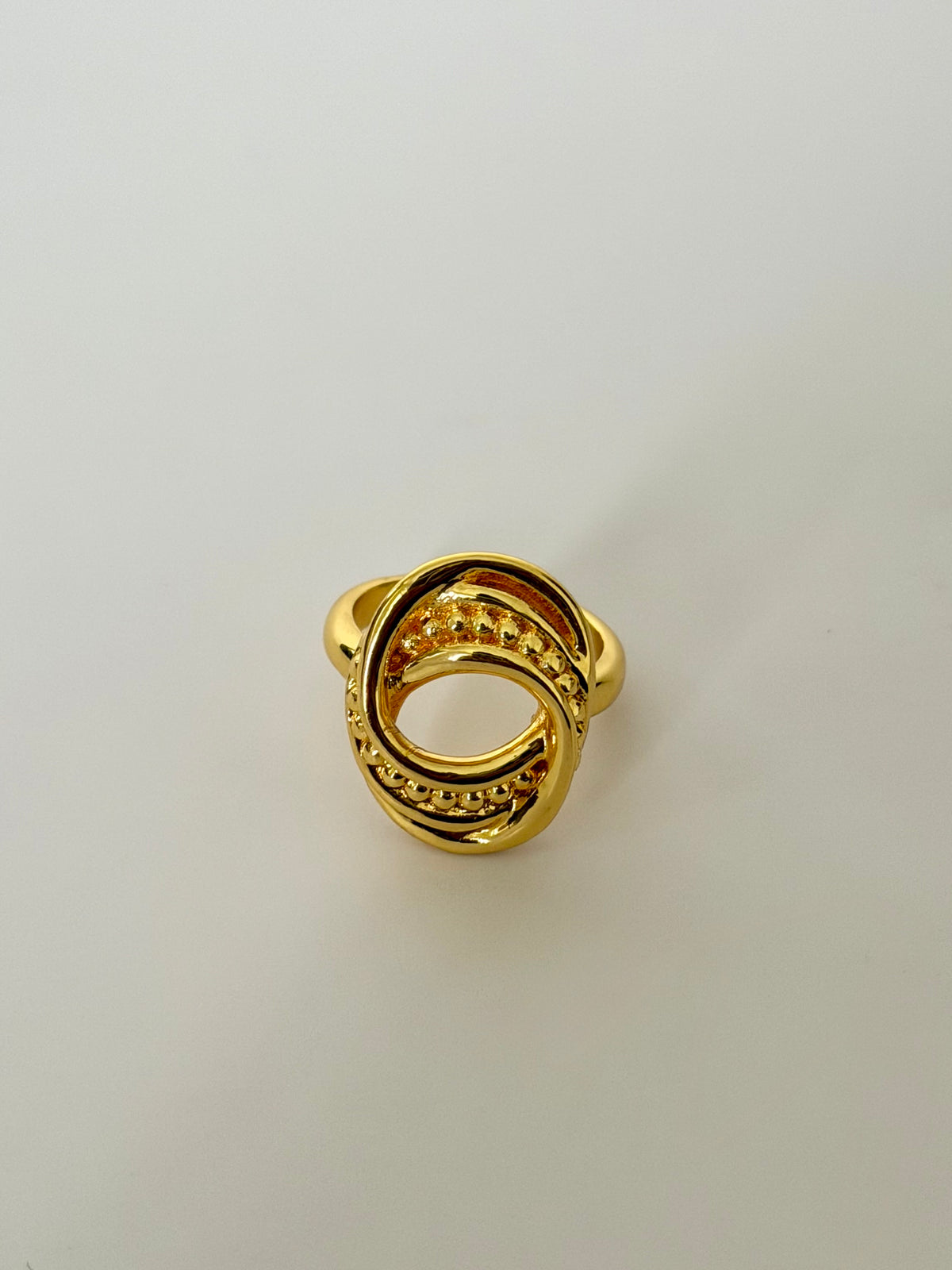 18K gold plated Sofia statement ring with sculptural design