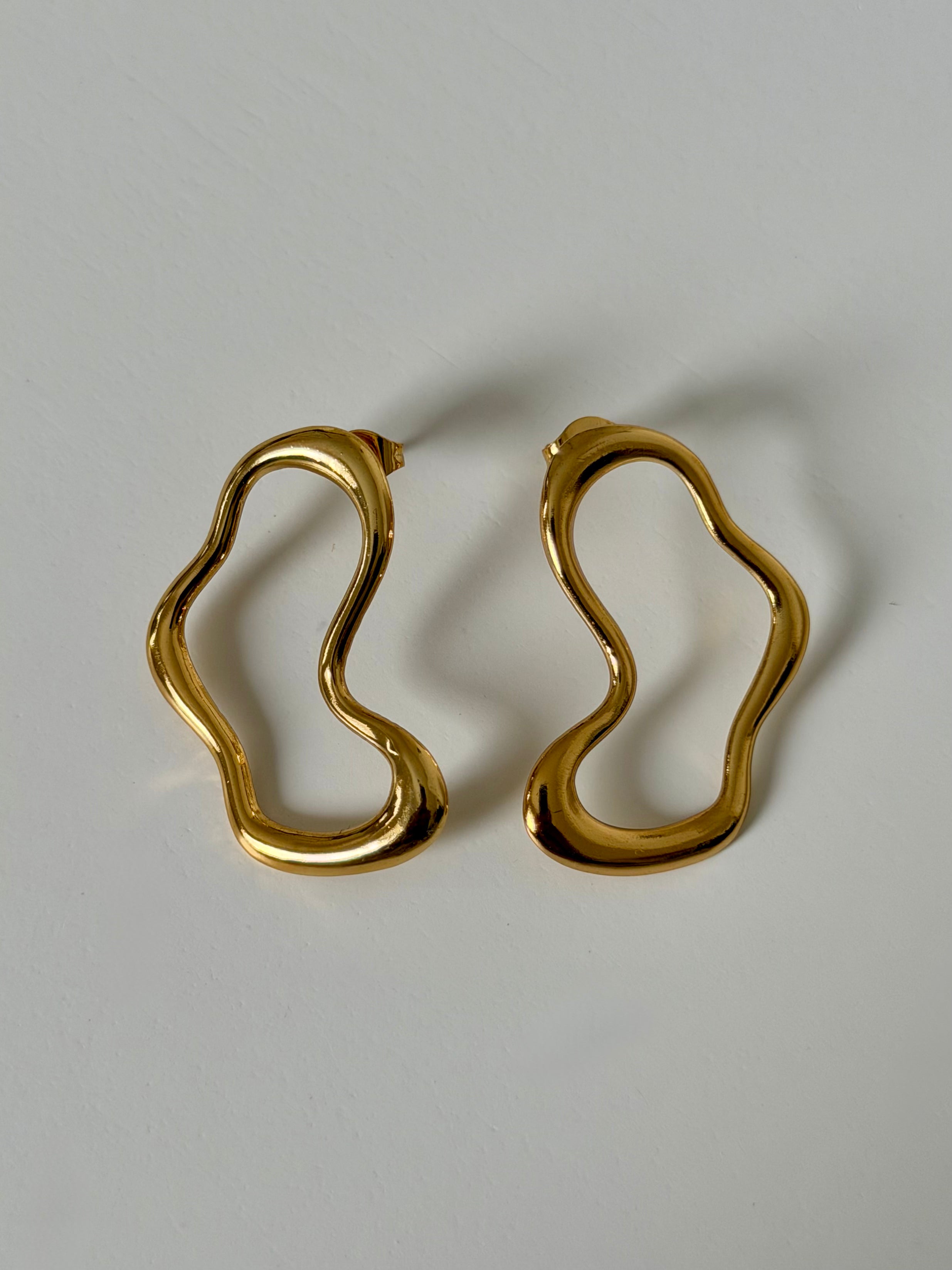 Sculpted Wave Hoops